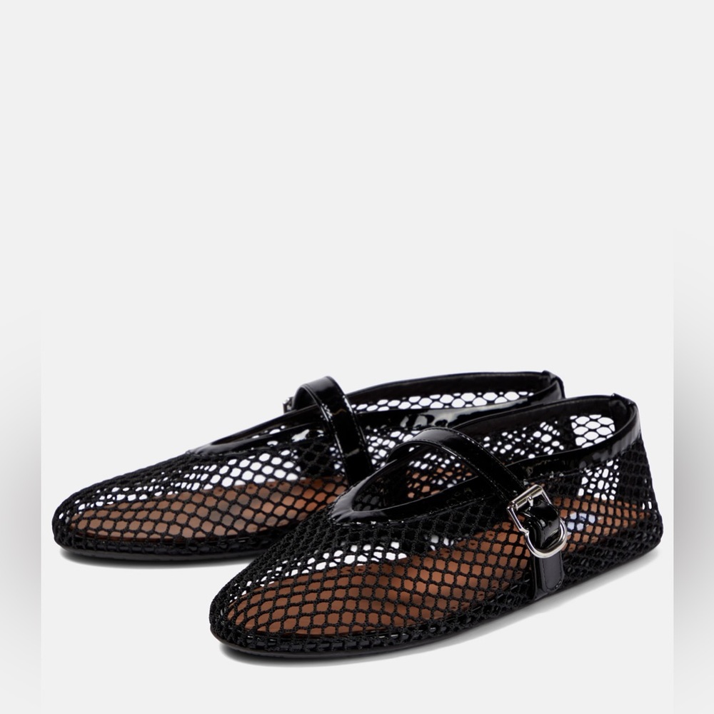 ALAIA FISHNET BALLET FLATS